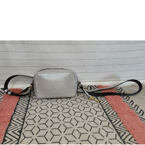 Fossil Billie Leather Crossbody in Pebbled Silver
